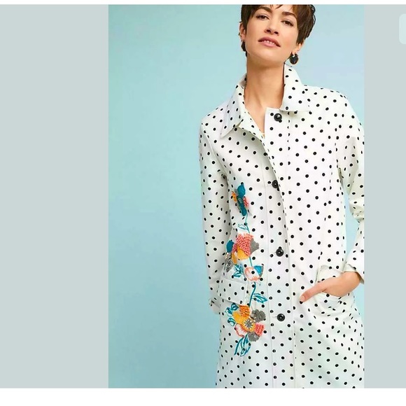 Anthropologie Floral Polka Dot Jacket S/M - Picture 2 of 9